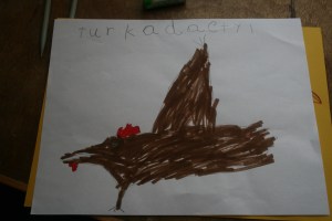 Justin's interpretation of a Turkadactyl.  Good form Justin!