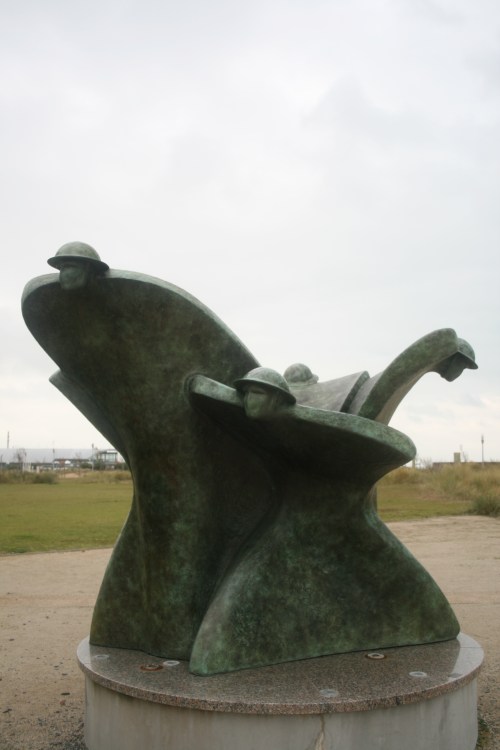 Statue to the fallen soldiers outside the Juno Beach Centre