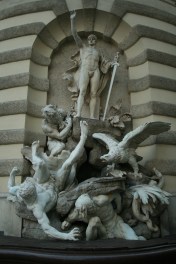 The following statues are located at Michaelerplatz, which is right by the Imperial Palace.  These statues were big and there was a lot of detail that went into them.